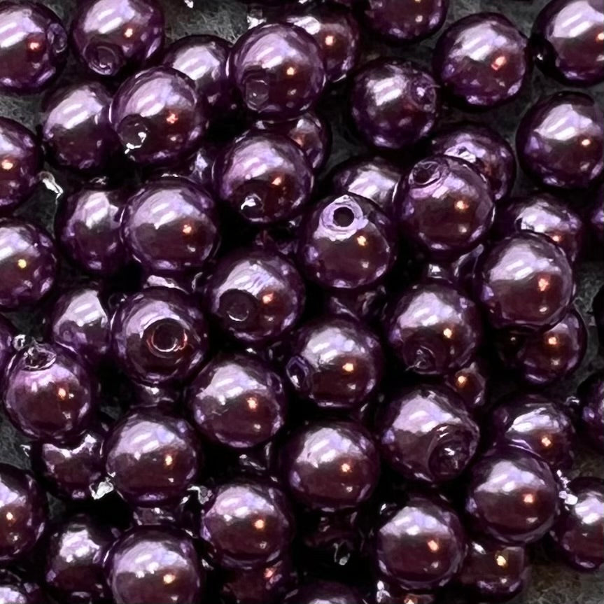4mm Czech Round Glass Pearl - Bag of 100 – 24769 – Deep Lilac