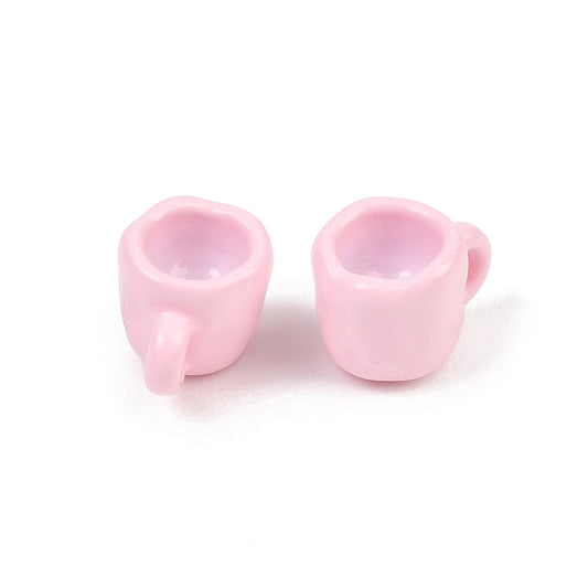 Painted Alloy Cup Charms, Pink, Pack of 3