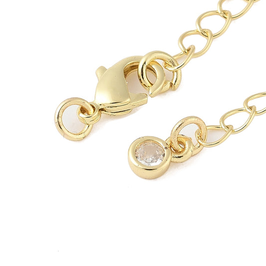 Cubic Zirconia Chain Extender, with Lobster Claw Clasp, 18K Gold Plated
