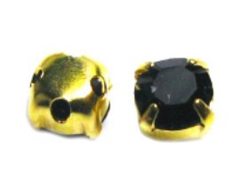 4mm Gold Plated Chaton Montee x 24 – Jet