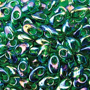 Miyuki Long Magatama 4x7mm - 5g Bag – Transparent Green AB