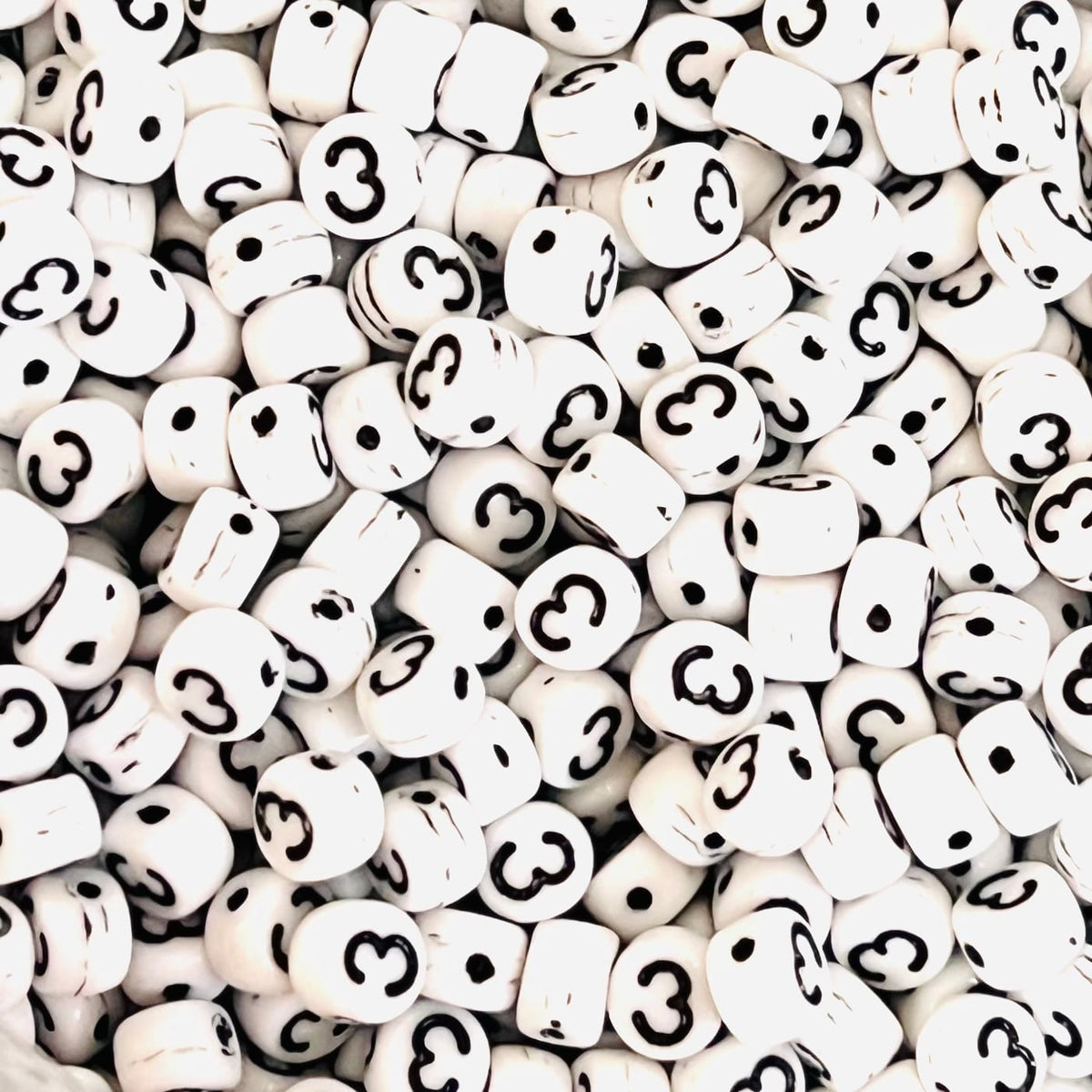 Czech Glass Number Bead - 3