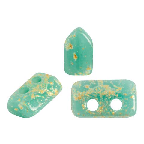 Piros Par Puca 5x3x2mm - 5g - Opaque Turquoise Green Matte Splash