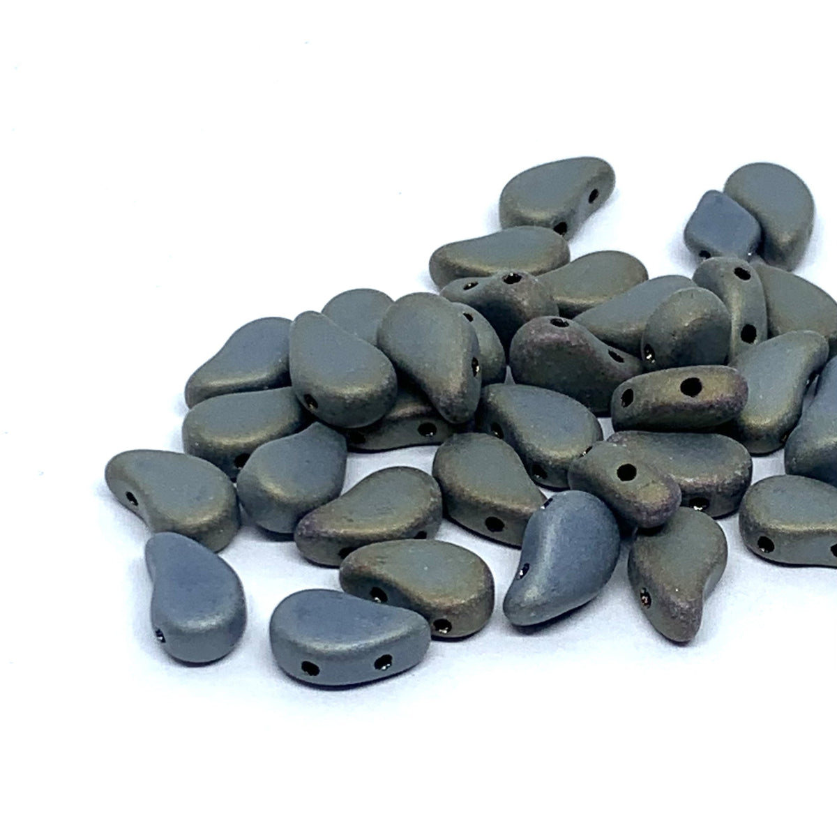 Paisley Duo Beads 8x5mm – 10g – Jet Brown Iris Matte