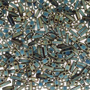 Miyuki Quarter Tila Beads - 5g Bag - Matte Metallic Patina Iris - QTL2008