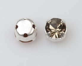 4mm Silver Plated Chaton Montee x 24 – Black Diamond