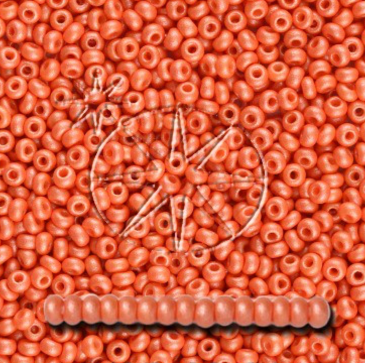 Preciosa 8/0 Seed Beads - PermaLux - 20g Pack - Mother of Pearl - Coral