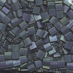 Miyuki Tila Beads - 5g Bag - Matte Metallic Blue Green - TL2064