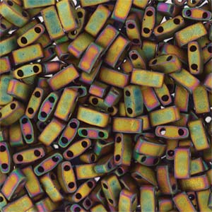 Miyuki Half Tila Beads - 5g Bag – Matte Metallic Khaki Iris - HTL2035