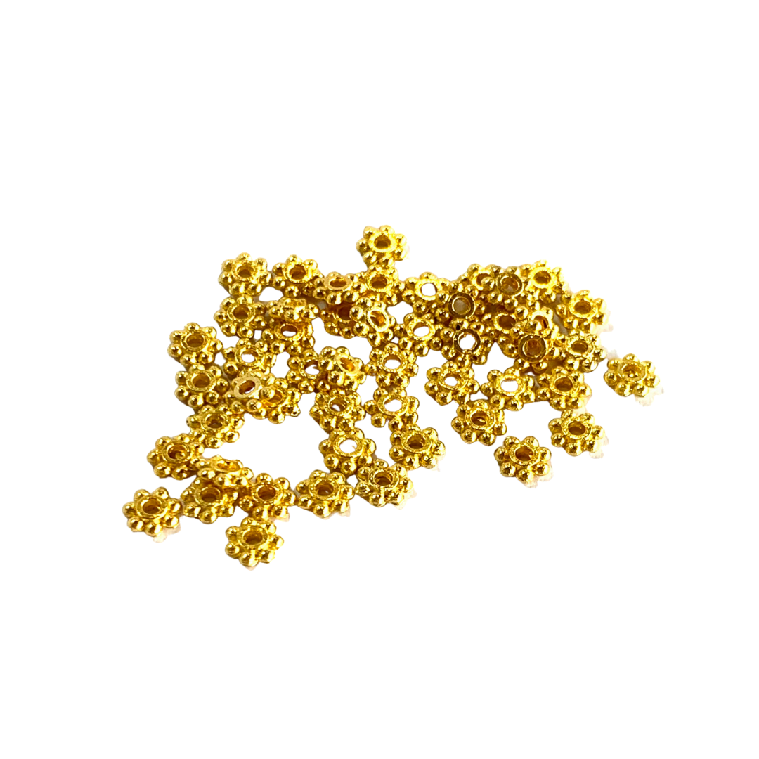 4mm Matte Gold Plated Bali Spacer Beads – Pack of 50
