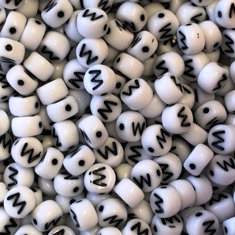 Czech Glass Alphabet Bead - W