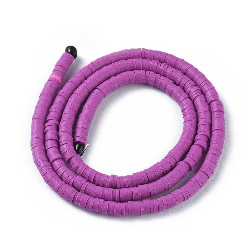 Polymer Clay Katsuki Heishi Bead Strand 4x1mm – Orchid