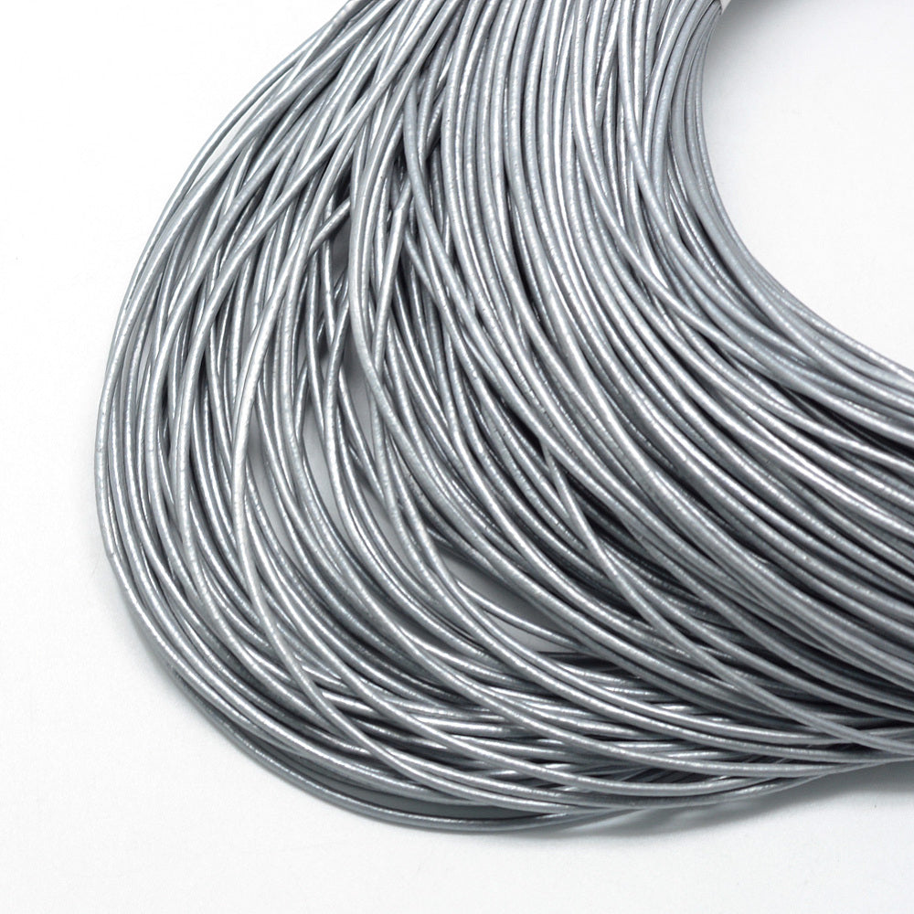 1.5mm Leather Cord - 5 Meters - Silver