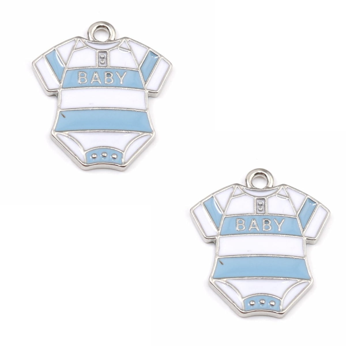 Blue Enamel Baby Bodysuit Charm 24x22mm – Pack of 2