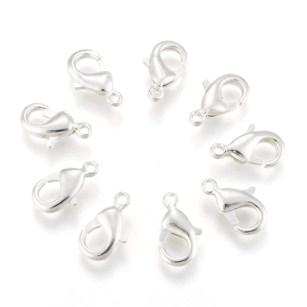 Silver Plated Lobster Clasps 10x5mm – Pack of 10