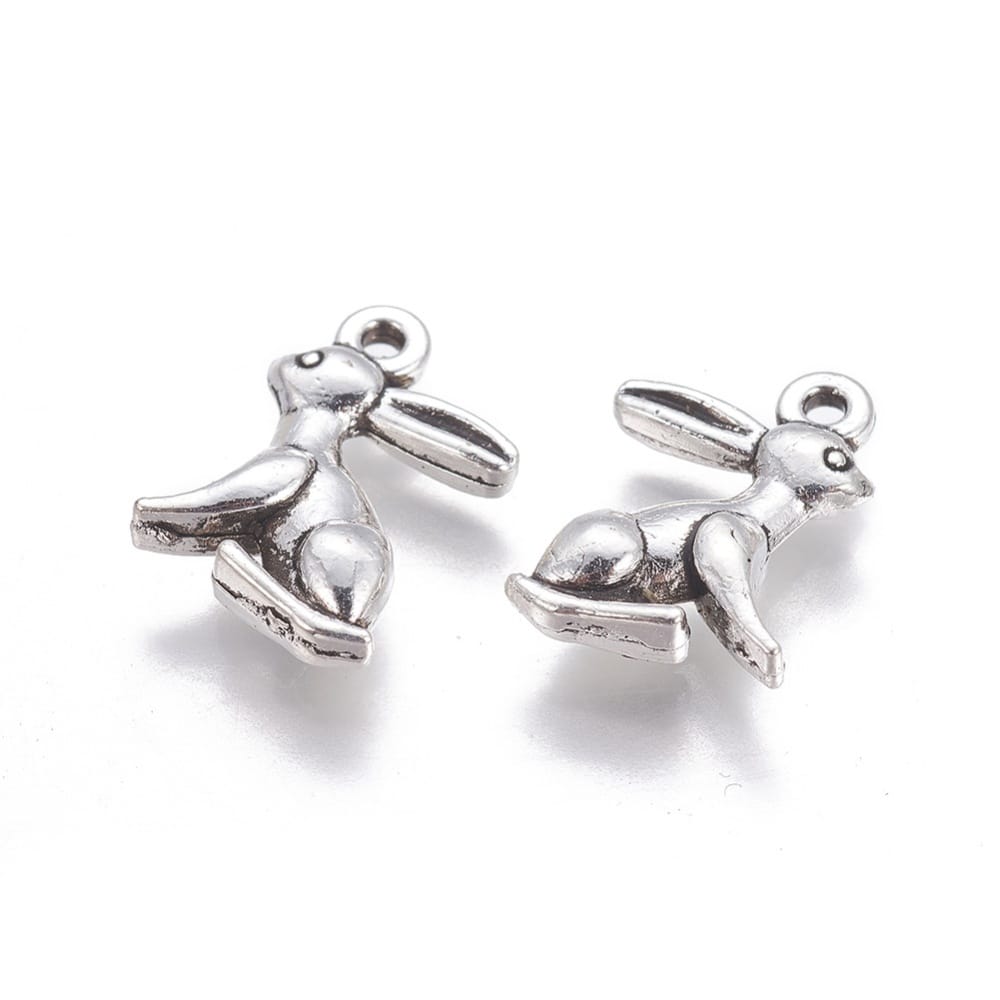 Silver Plated Rabbit Charm 14x10mm - Pack of 5