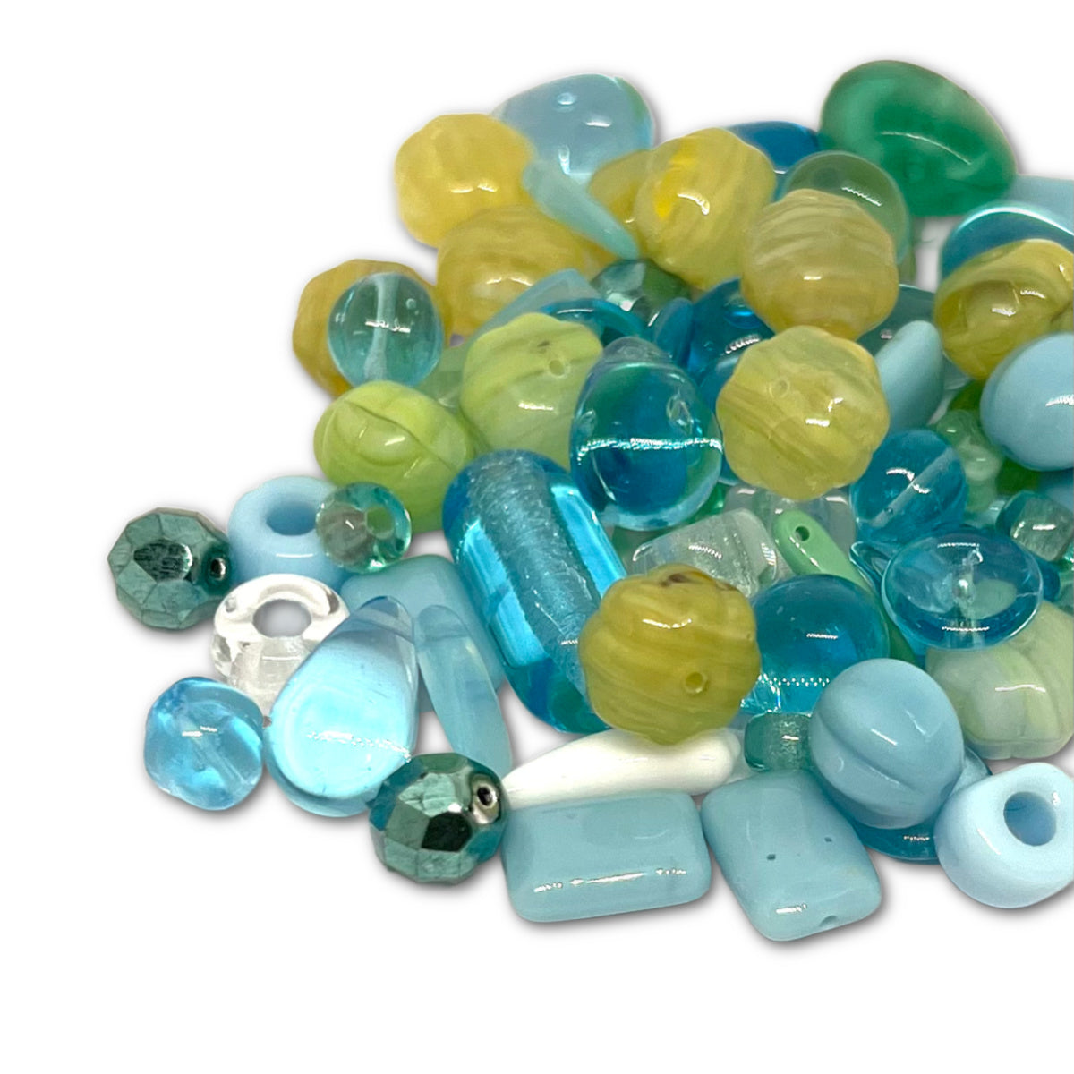 Preciosa Pressed Glass Caribbean Mix - Approx 50g