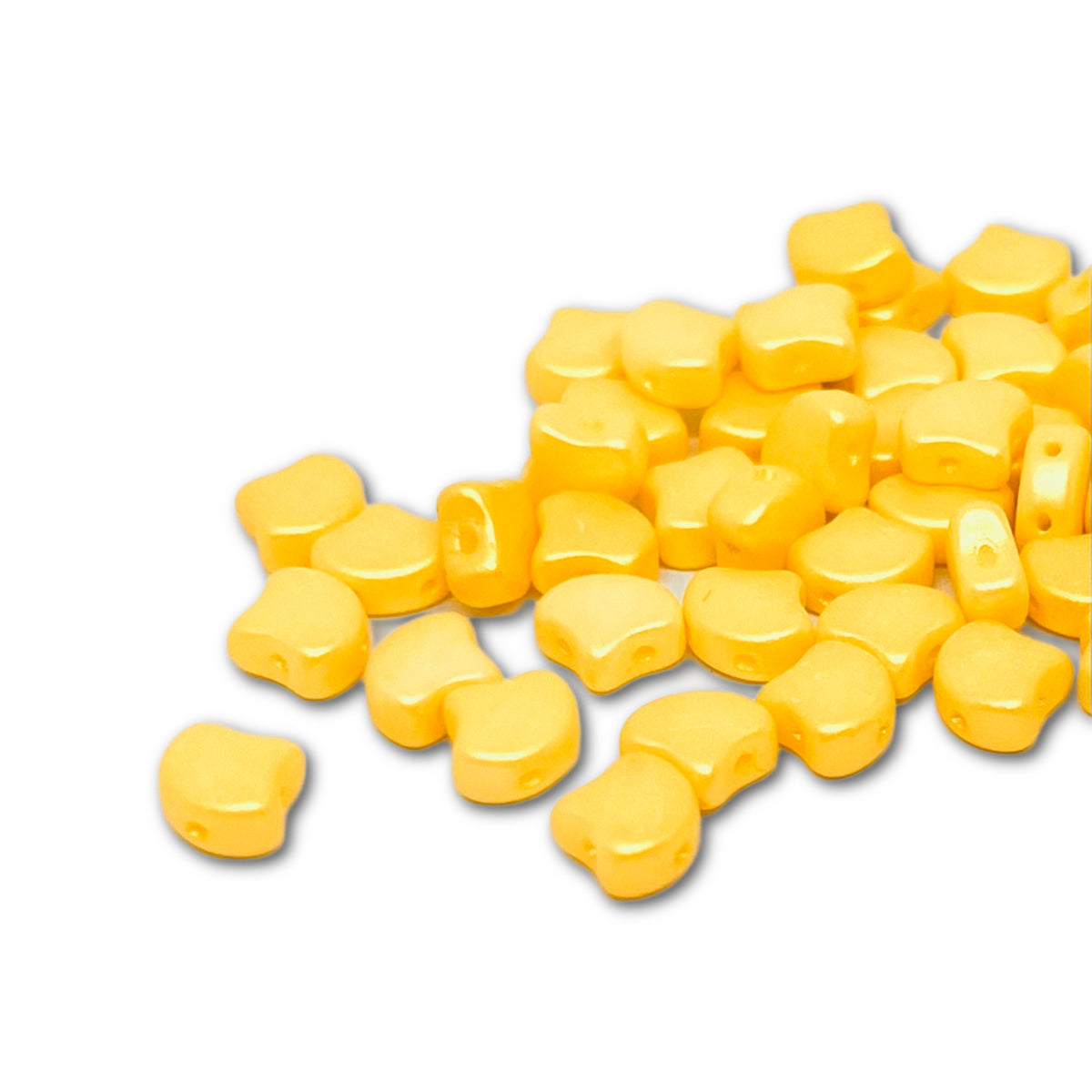Ginko Beads 7.5mm – 10g Pack (approx 35 beads) – Chatoyant Shimmer Yellow