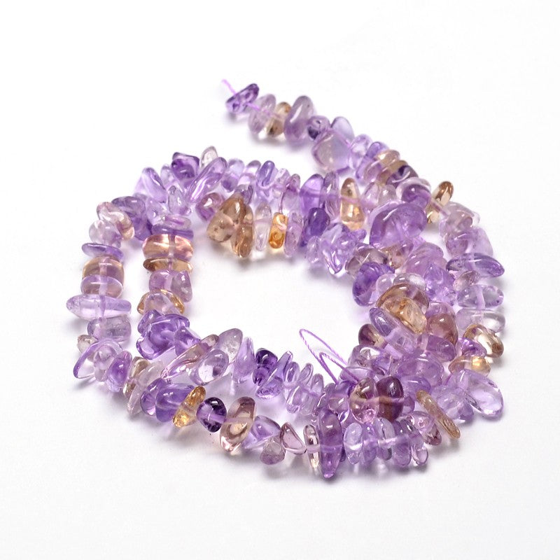 5x12mm Ametrine Gemstone Chip Strand - 15 Inch Strand