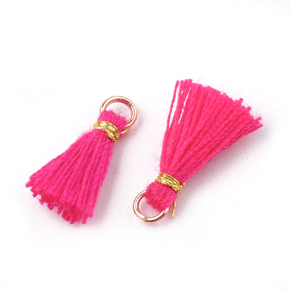 Mini Tassel 1.4cm - Hot Pink - Pack of 10