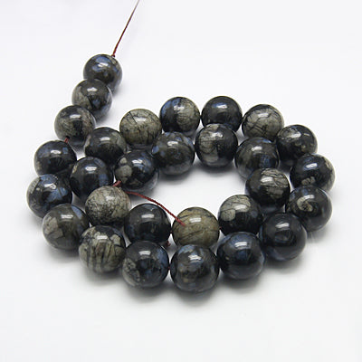 8mm Grey Opal Round Bead Strand - Approx 49 Beads