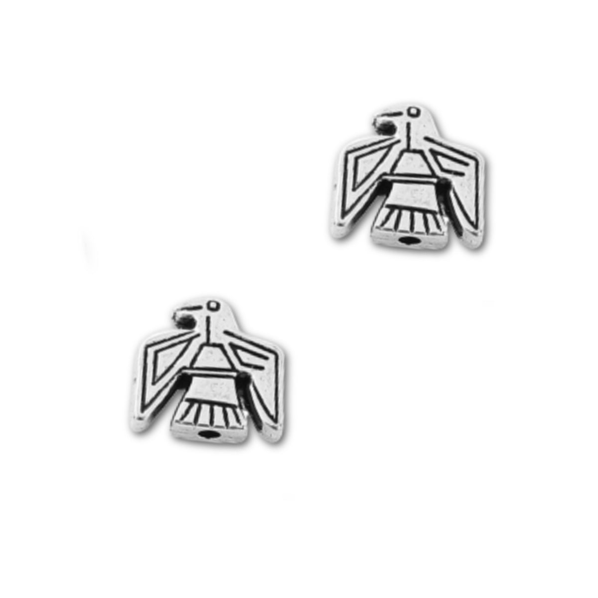 Antique Silver American Eagle Bead 12x12mm - Pack of 2
