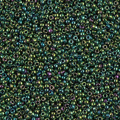 15/0 Miyuki Seed Beads - 5g Bag – Metallic Malachite Teal Iris - Colour 468 (was 1961)
