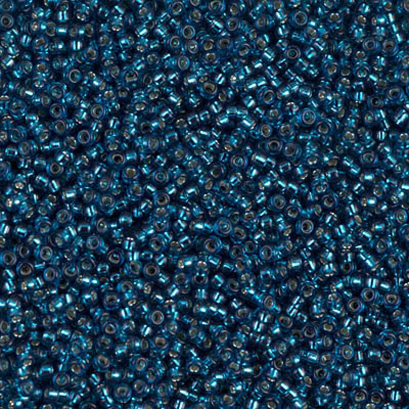 15/0 Miyuki Seed Beads - 5g Bag – Silver Lined Blue Zircon - Colour 1425