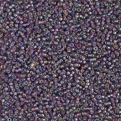15/0 Miyuki Seed Beads - 5g Bag – Silver Lined Dark Smoky Amethyst AB - Colour 1013