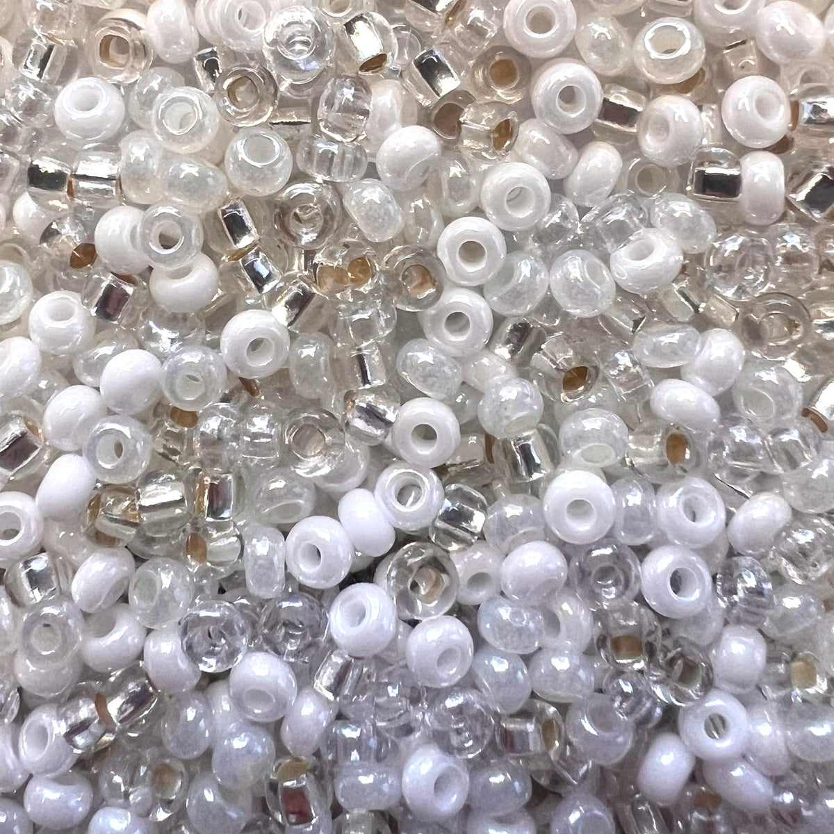 8/0 Preciosa Seed Bead Mix 25g Bag - White Mix