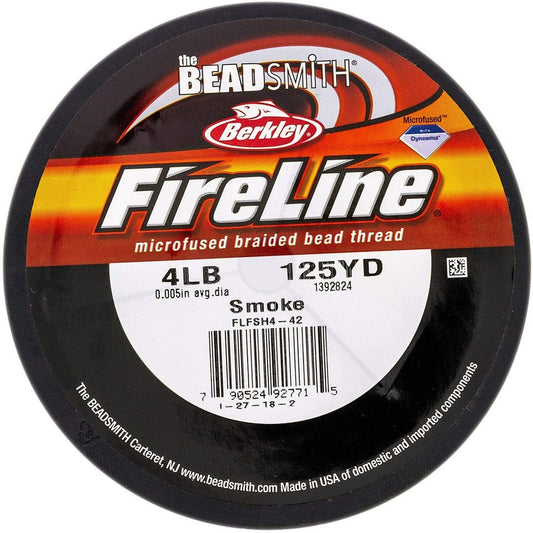 FireLine Braided Bead Thread 4lb – Smoke – 125yd Spool