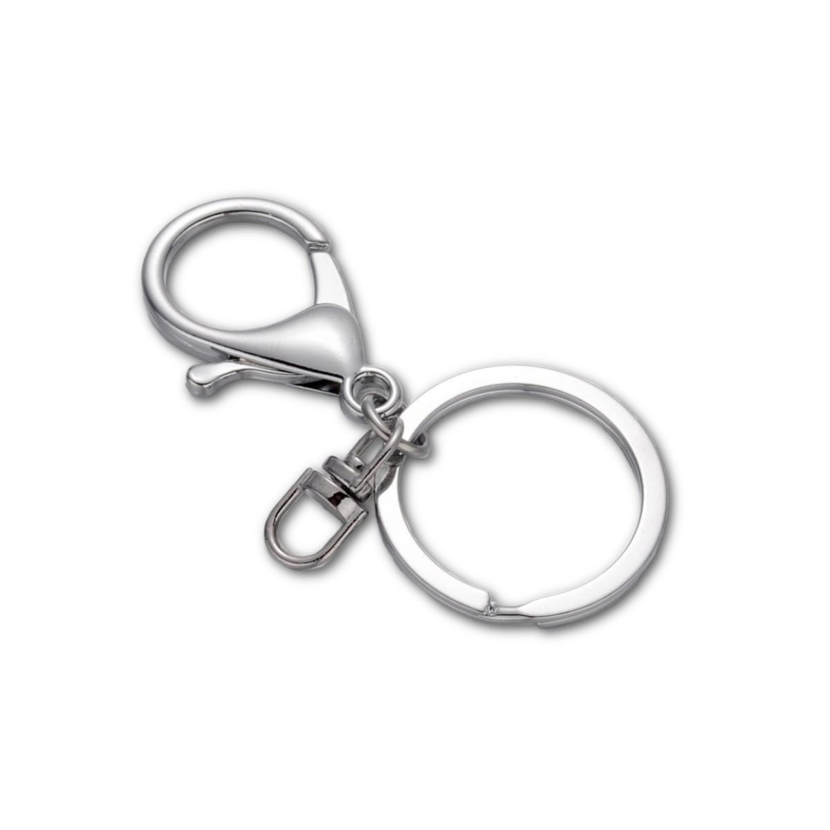 Silver Tone Key Ring with Lobster Clasp