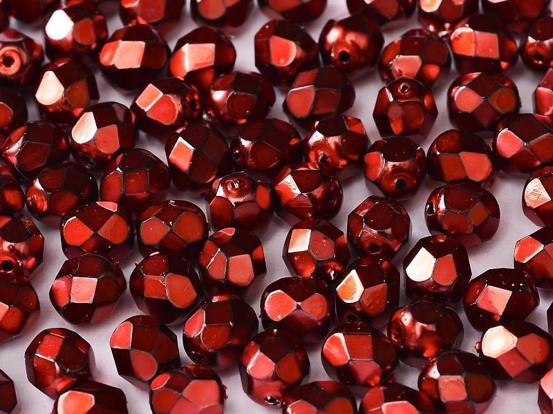 4mm Czech Fire Polish – 23980/34249 – Jet Heavy Metal Hot Pink x 100