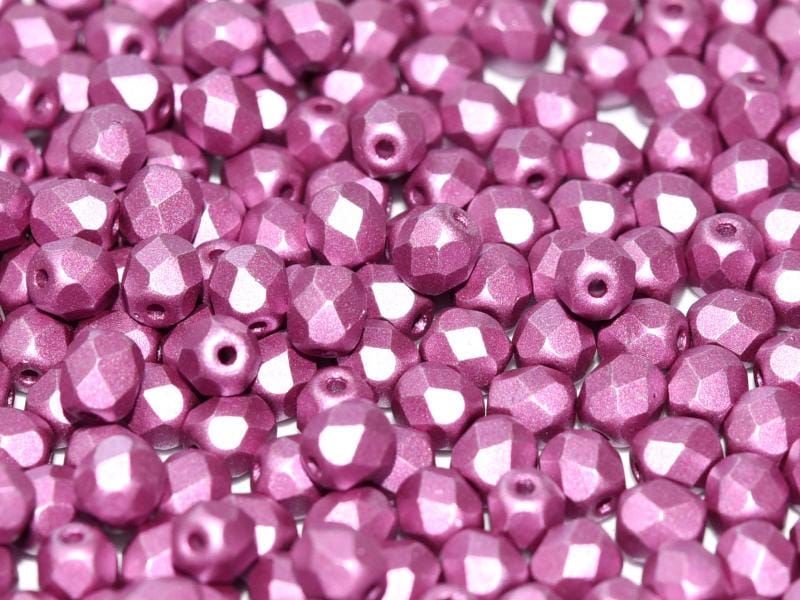 4mm Czech Fire Polish – 02010/29428 - Alabaster Metallic Lilac x 100