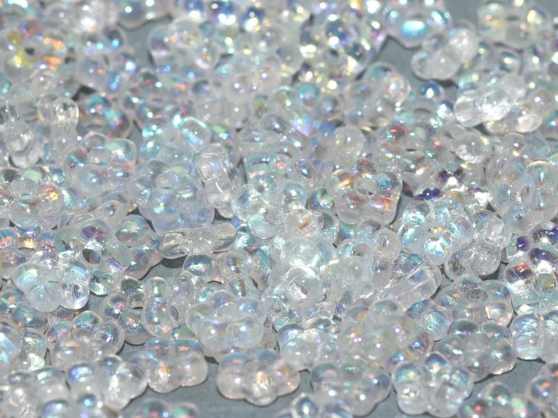6mm Czech Glass Flower Beads - Pack of 50 - Crystal AB