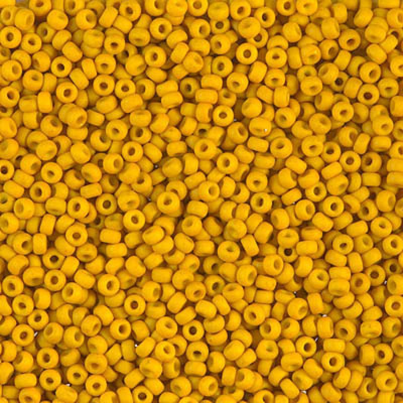 11/0 Miyuki Seed Beads - 25g Bag – Matte Opaque Mustard – Colour 1233