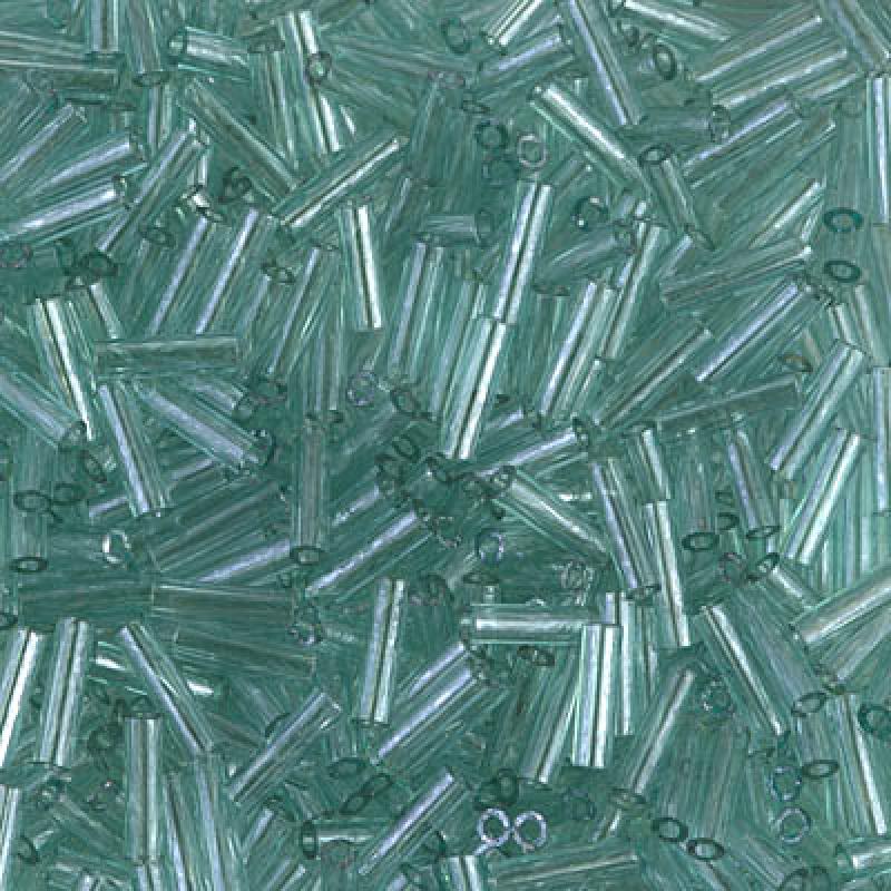 3mm Miyuki Bugle Beads (Size #1) - 7g Bag - Transparent Sea Foam Luster - 2445
