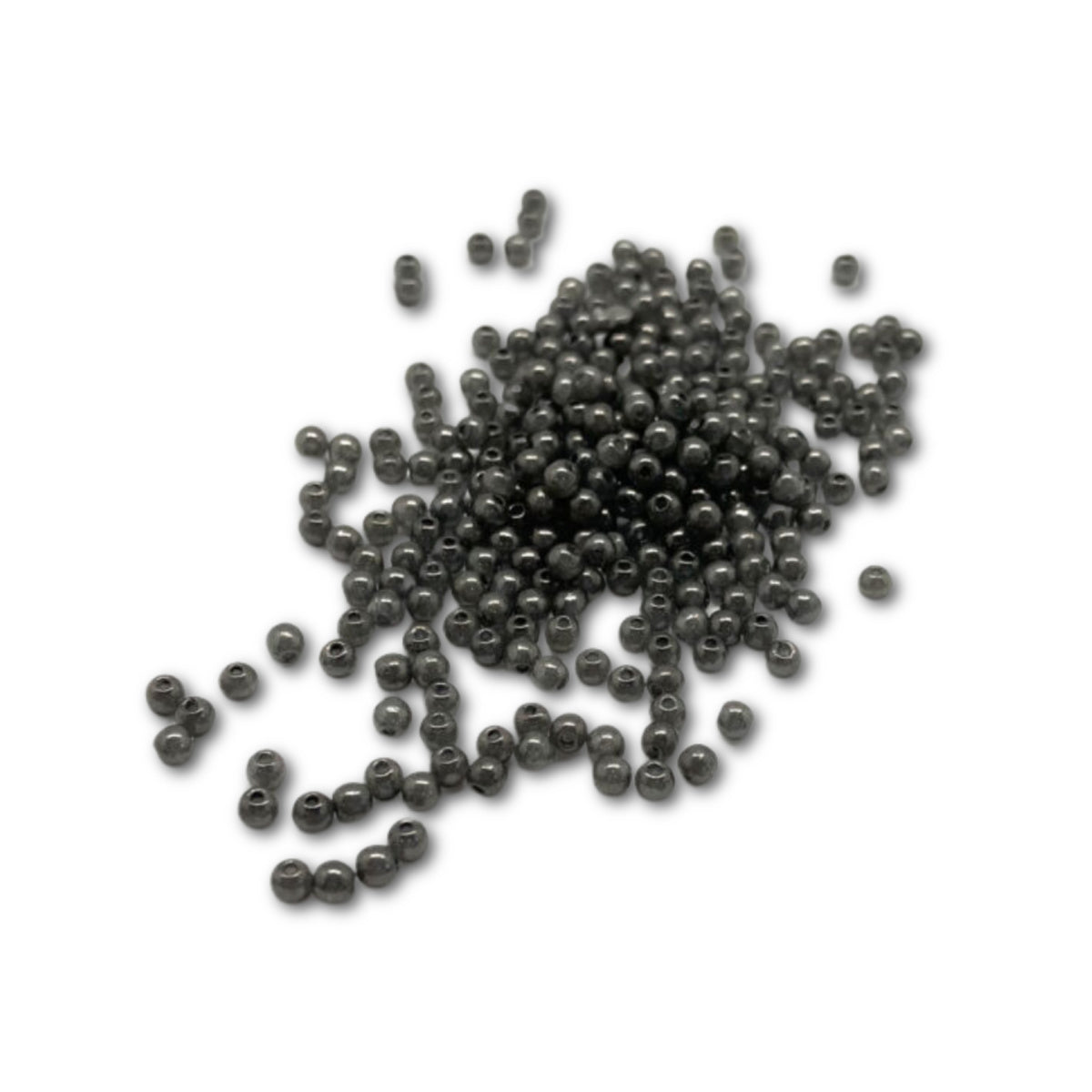Jablonex Recycled - 3mm Tiny Bubbles - Charcoal Gray Luster - Pack of 50