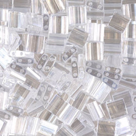 Miyuki Tila Beads - 5g Bag - Transparent Silver Grey Luster - TL1881