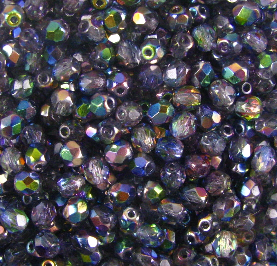 4mm Czech Fire Polish – 00030/95100 – Crystal Magic Blue x 100