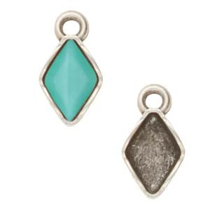 Zenia GemDuo Pendant Setting - Antique Silver - Pack of 2