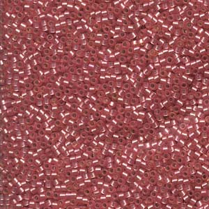 11/0 – Miyuki Delica - 5g Bag – Semi Mat Silver Lined Dk Rose Dyed – DB0685