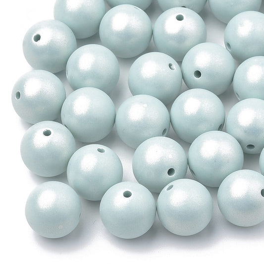 8mm Acrylic Shimmer Pearl Beads – Pack of 50 – Sea Foam