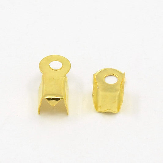 Gold Plated Fold Over Cord End 9x3.5mm – Pack of 20