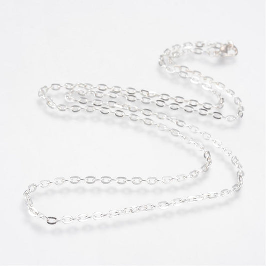Silver Plated Cable Chain Necklace 3x2mm – 18 Inch