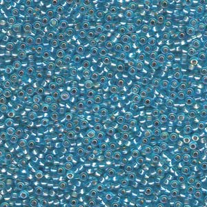 11/0 Miyuki Seed Beads - 25g Bag – Silver Lined Aqua AB - Colour 1018
