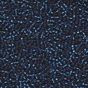 11/0 Miyuki Seed Beads - 25g Bag – Dyed Silver Lined Blue Zircon - Colour 1425