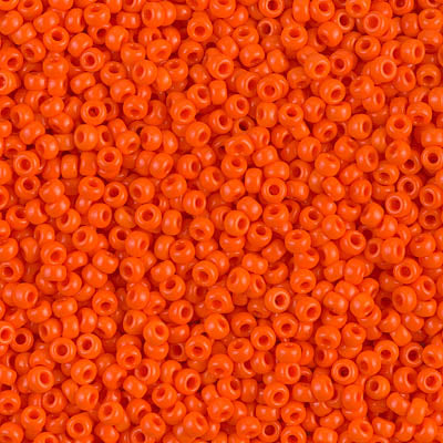 11/0 Miyuki Seed Beads - 25g Bag – Opaque Orange - Colour 406