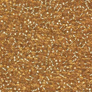 11/0 Miyuki Seed Beads - 25g Bag – Matte Silver Lined Gold - Colour 3F