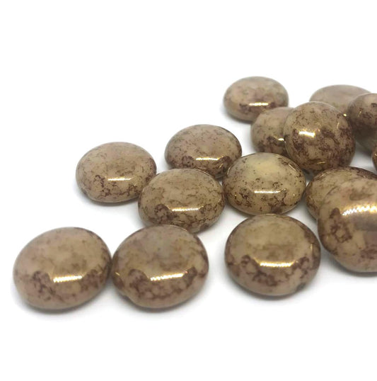 Large Preciosa 12mm Candy Bead x 5 – Beige Opaque Terracotta - 13020/15496